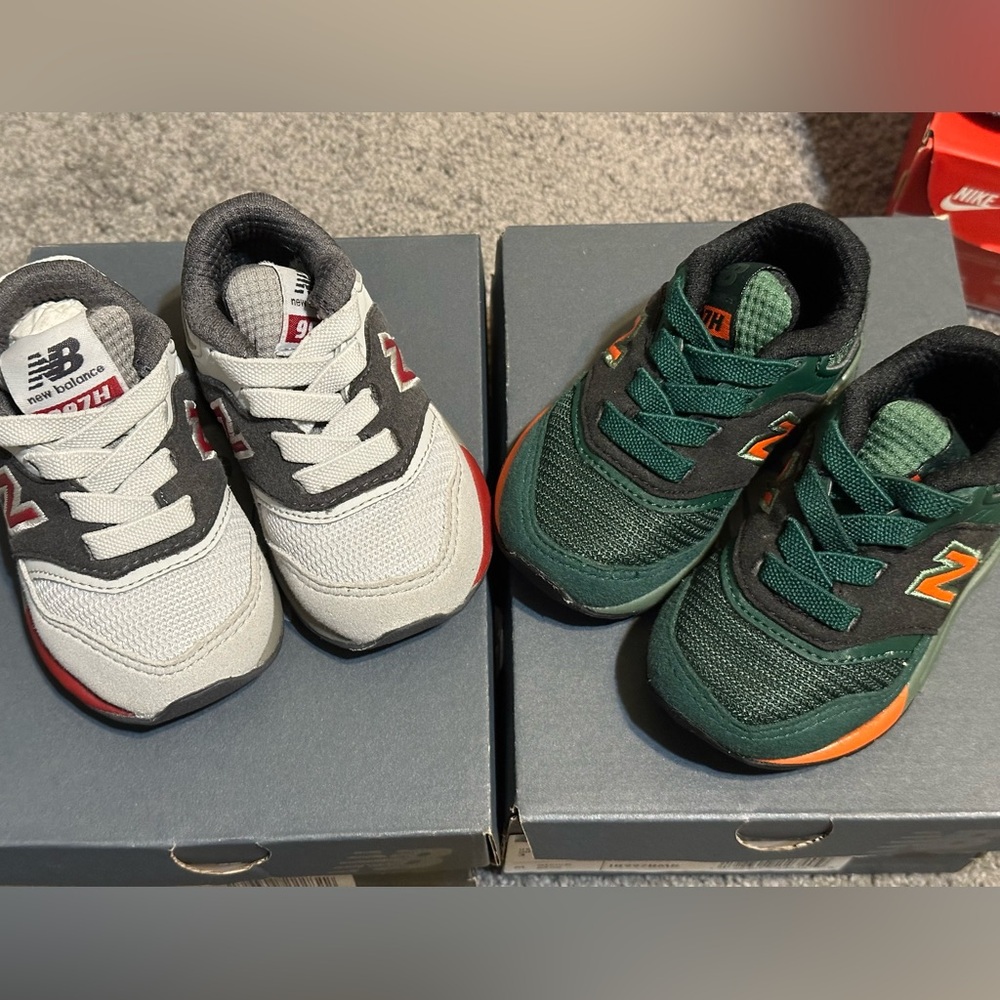 Infant new balance 997H bungee lace 3c (both pairs included)